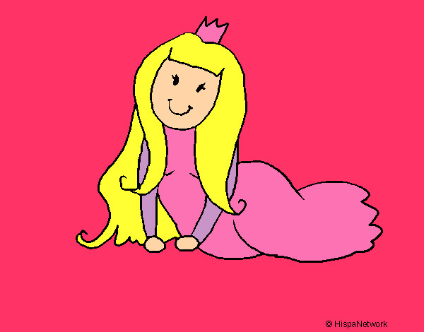 Dibujo Princesa contenta pintado por JulietaR