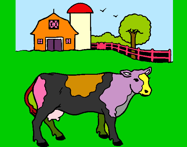 Dibujo Vaca pasturando pintado por hectorguer