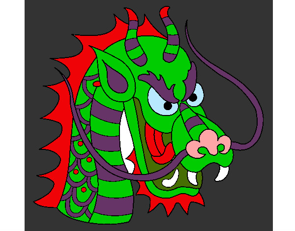 Dibujo Cabeza de dragón 1 pintado por Piccolo
