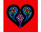 Dibujo Corazón de flores pintado por lunna_