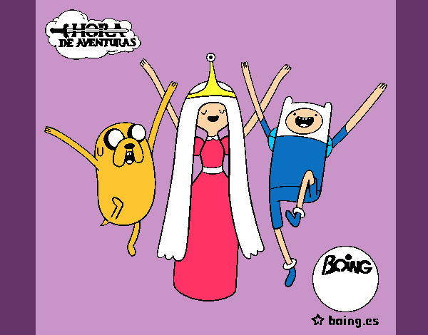 Dibujo Jake, Princesa Chicle y Finn pintado por DIVINAS123