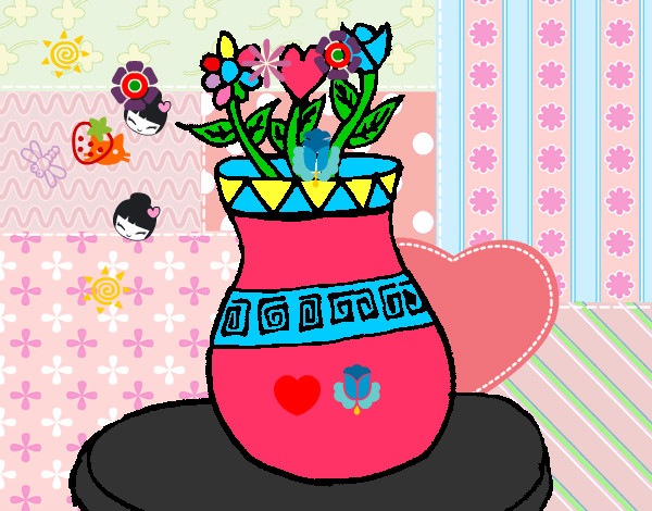Dibujo Jarrón con flores pintado por kttitta
