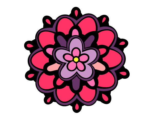Dibujo Mándala con una flor pintado por eliza07
