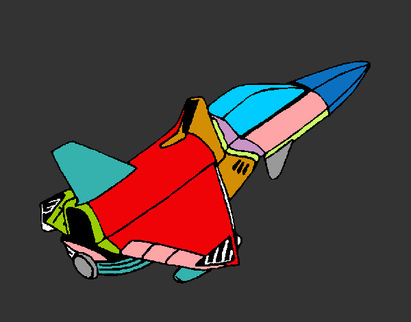 Dibujo Nave cohete pintado por PABLO_HM