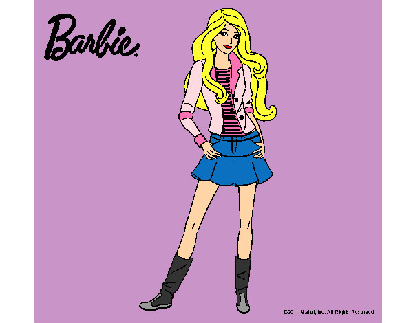 Dibujo Barbie juvenil pintado por Amalia08