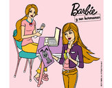 Dibujo Barbie y su hermana merendando pintado por Verito07