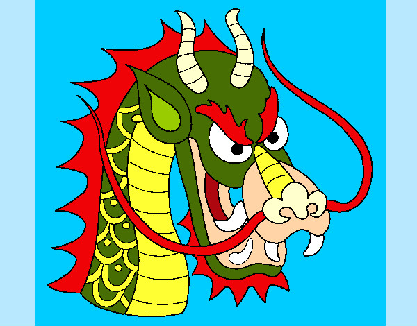 Dibujo Cabeza de dragón 1 pintado por Cynder
