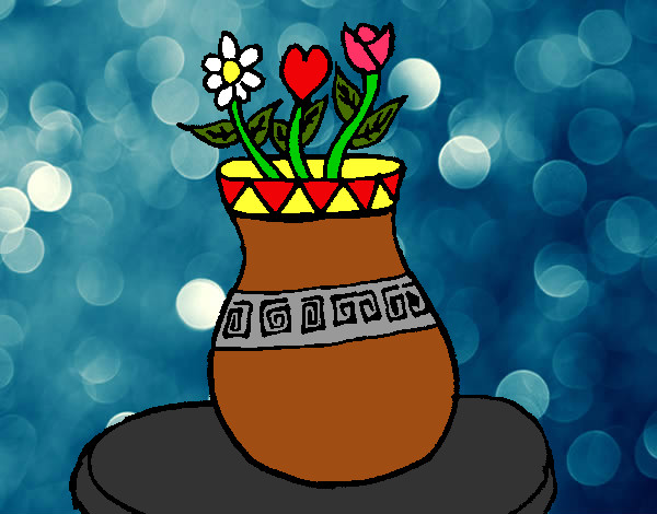Dibujo Jarrón con flores pintado por lindaclara