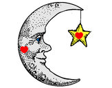 Dibujo Luna y estrella pintado por marjoca