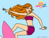Dibujo Barbie surfeando pintado por Fabox