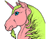 Dibujo Cabeza de unicornio pintado por analuduran