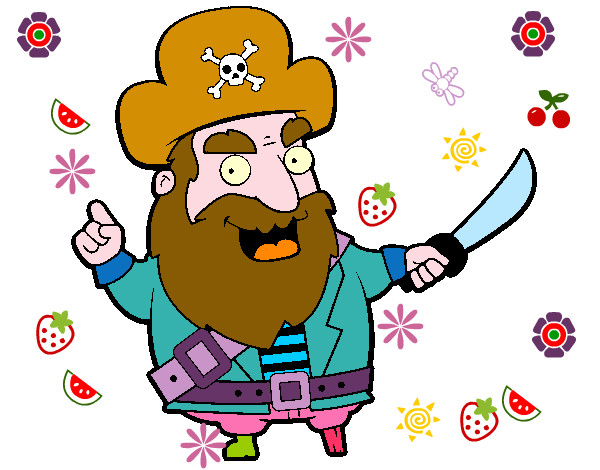 Dibujo Capitán pirata pintado por colorfan