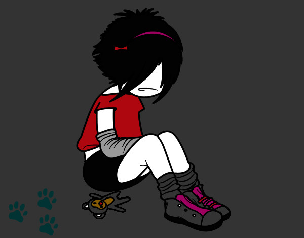 Dibujo Chica EMO pintado por Den_Punk