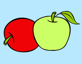 Dibujo Dos manzanas pintado por anyta_1699