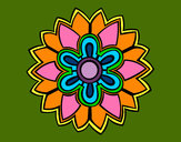 Dibujo Mándala con forma de flor weiss pintado por anampq