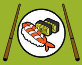 Dibujo Plato de Sushi pintado por Master