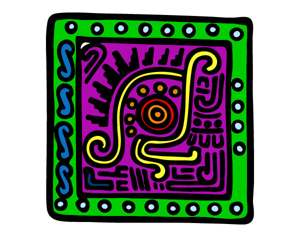 Dibujo Símbolo maya pintado por mayeva