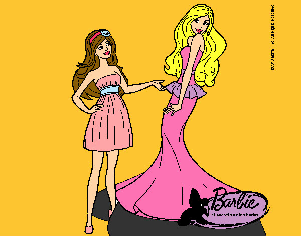 Dibujo Barbie estrena vestido pintado por selenitah