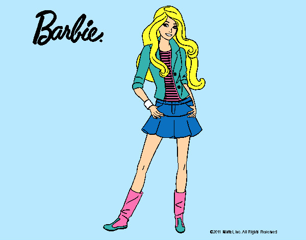 Dibujo Barbie juvenil pintado por albota