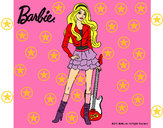 Dibujo Barbie rockera pintado por selenitah