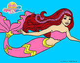 Dibujo Barbie sirena pintado por lamorales