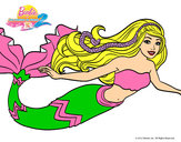 Dibujo Barbie sirena pintado por mimilota 
