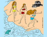 Dibujo Barbie y sus amigas en la playa pintado por Tongi02