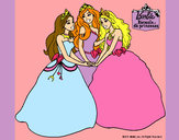 Dibujo Barbie y sus amigas princesas pintado por selenitah