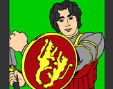 Dibujo Caballero con escudo de león pintado por alex108