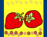 Dibujo fresas pintado por luzkarina