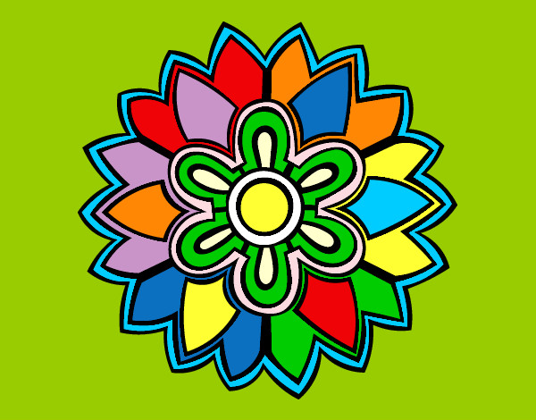 Dibujo Mándala con forma de flor weiss pintado por ITZIAR2004