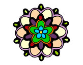 Dibujo Mándala con una flor pintado por LosPrimos 