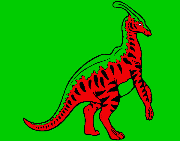 Dibujo Parasaurolofus con rayas pintado por juandiego3