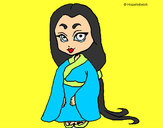 Dibujo Princesa con kimono pintado por Fabox