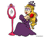Dibujo Princesa y espejo pintado por sarita9