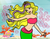 Dibujo Sirena con corona pintado por mimilota 
