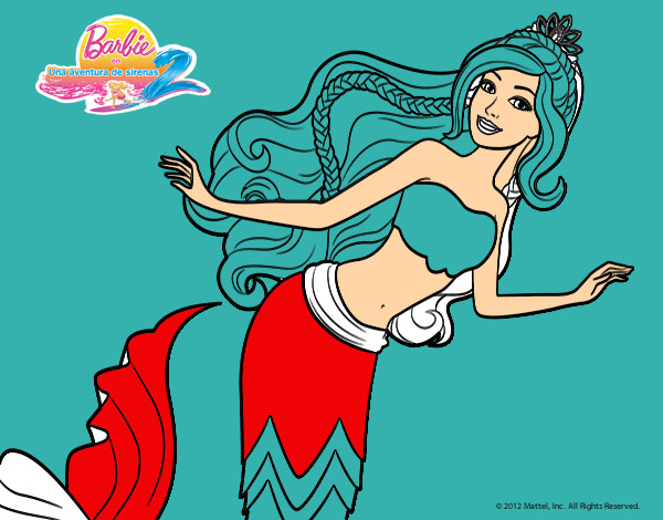 Dibujo Sirena nadando pintado por Negrito