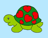 Dibujo Tortuga con corazones pintado por selenitah