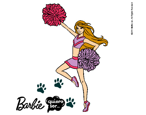 Dibujo Barbie animadora pintado por naaray1