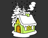 Dibujo Casa en la nieve pintado por lamorales