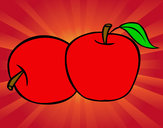 Dibujo Dos manzanas pintado por belenchu