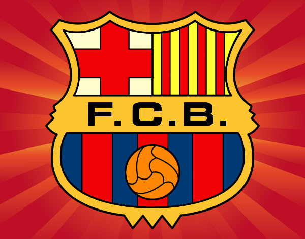 Dibujo Escudo del F.C. Barcelona pintado por quiliki
