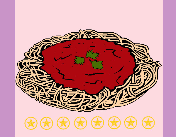 Dibujo Espaguetis con queso pintado por Giselle14