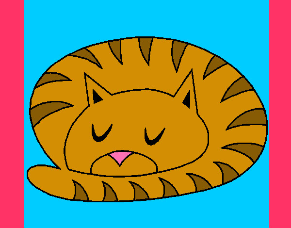 Dibujo Gato durmiendo pintado por Fashon