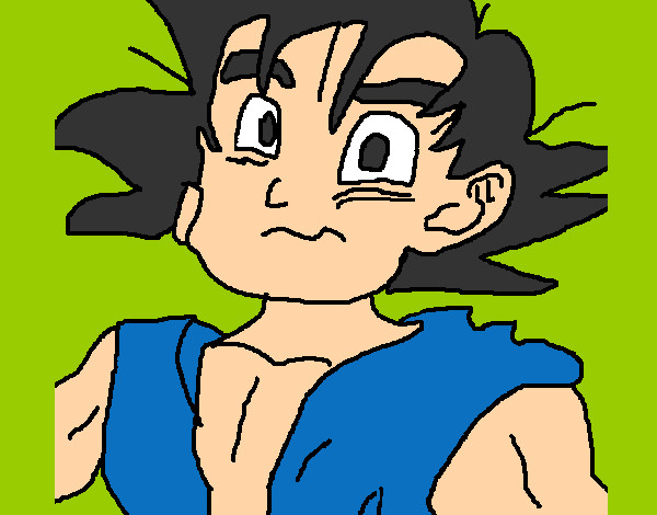 Dibujo Goku pintado por usuar