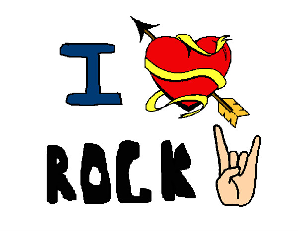Dibujo I love rock pintado por naaray1