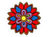 Dibujo Mándala con forma de flor weiss pintado por camimedina