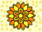 Dibujo Mándala con forma de flor weiss pintado por michinita