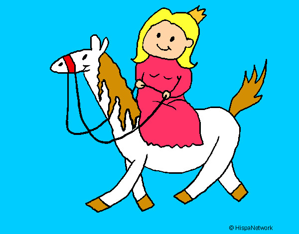 Dibujo Princesa a caballo pintado por DIVINAS123