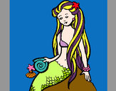Dibujo Sirena con caracola pintado por CAMILANP